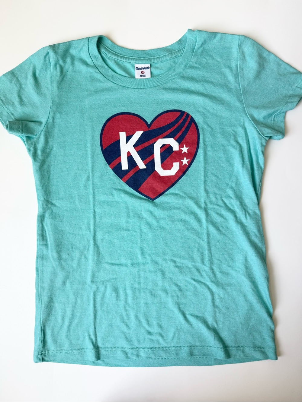 Charlie Hustle Kids KC Current Heart Graphic Tee - Teal